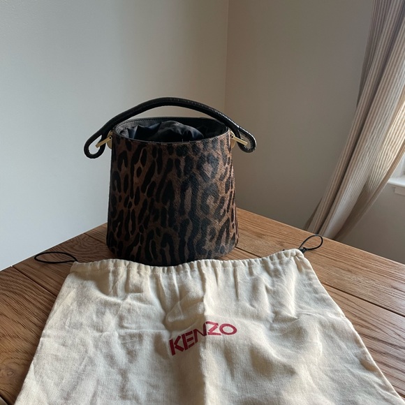 Beautiful bag basket leopard Kenzo leather bucket bag - Picture 2 of 11